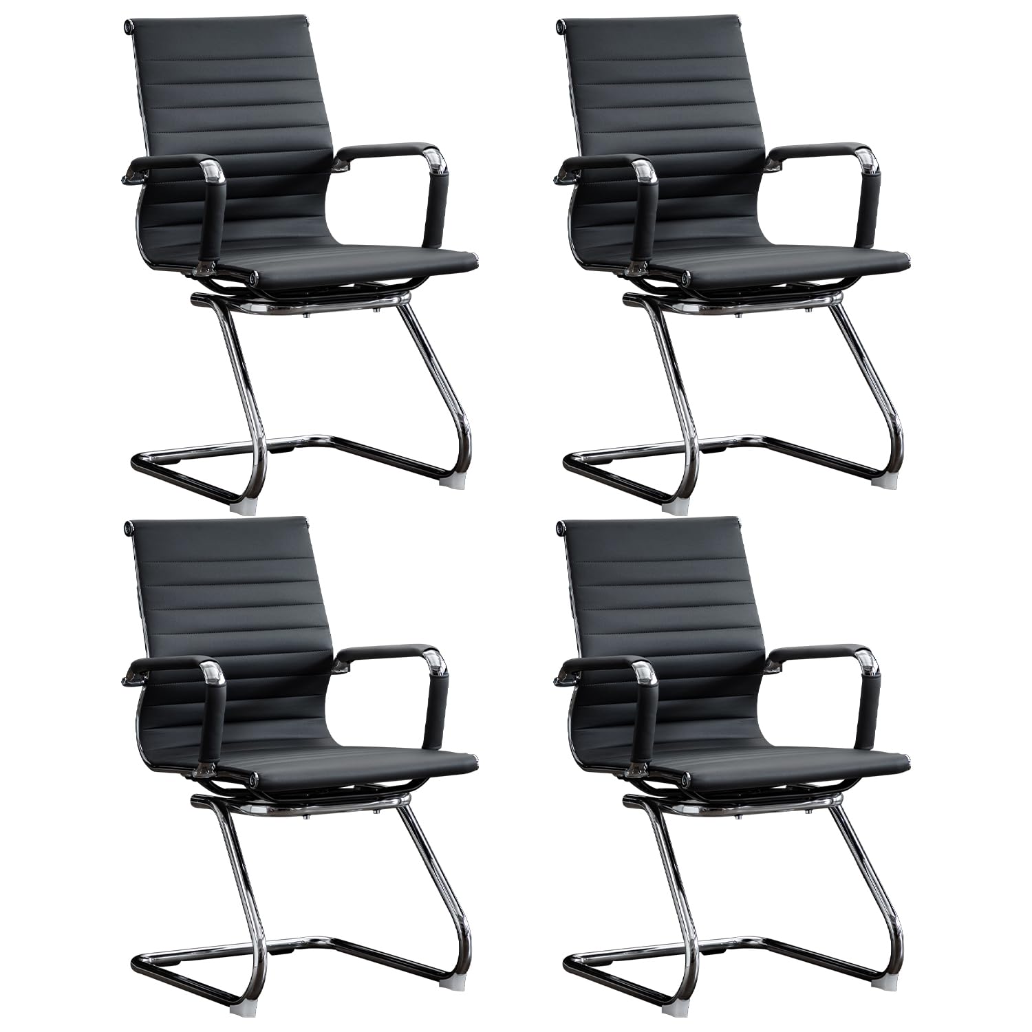 Boiskom Office Guest Reception Chair Set of 4, Conference Room Chairs Waiting Room Chairs 4 Pack, Modern Leather Office Desk Chair No