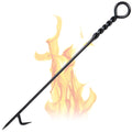 40" Fire Poker for Fire Pit, Twisted Rope Design Fireplace Poker, Heavy Duty Fire Pit Poker, One-Piece Wrought Iron Poker for Outdoor Bonfire and Indoor Wood Stove