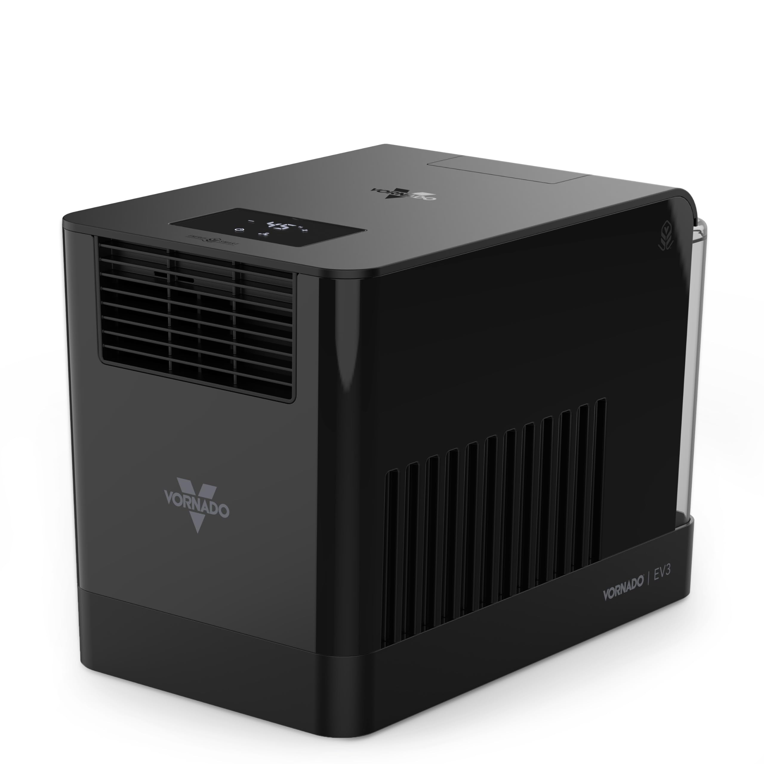 Vornado EV3 Whole Room Evaporative Humidifier, 1.5 gal Capacity, Electronic Humidistat, Top Fill, 54-Hour Run Time, 10 Speed Settings, Energy Efficient, 2 Antimicrobial Wicks, Easy To Clean, Black