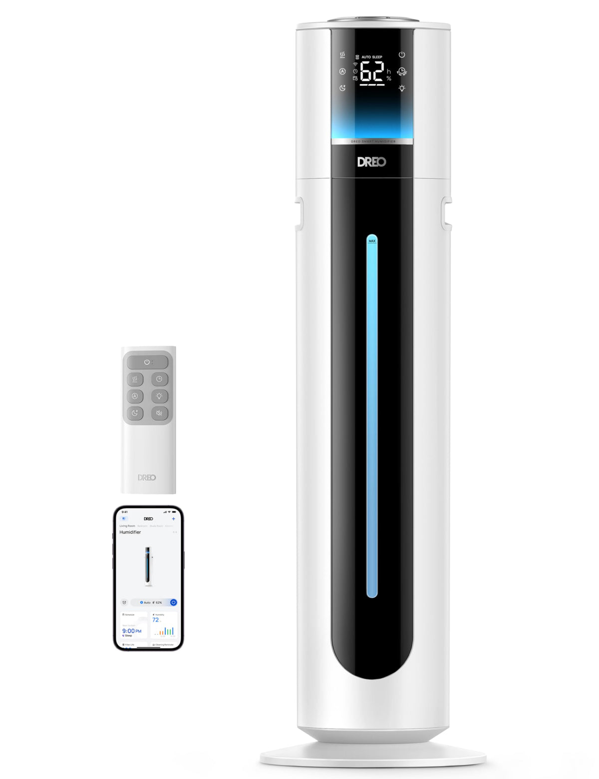 DREO 11L Humidifier Large Room 700ft², 100H Smart Cool Mist Humidifers for Bedroom, 21dB Quiet, Top Fill, Clean Tank Technology, App & Remote Control, Aroma Box, RGB, 12h Timer, White, Humidifer 747S