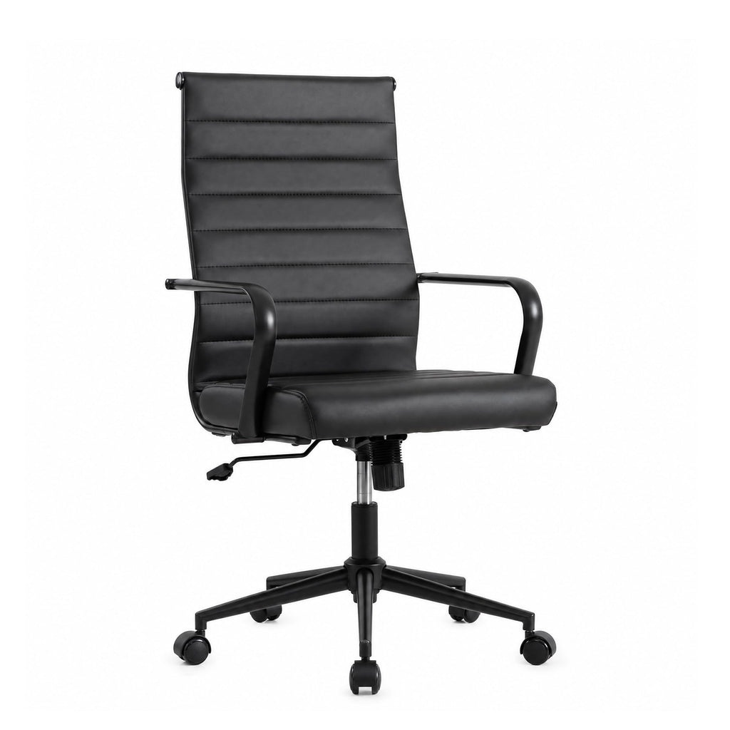 Okeysen Ergonomic Office Desk Chair, Fabric Modern Conference Room Chairs, Executive Ribbed Height Adjustable Swivel Rolling Chair for Home