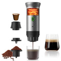 Portable Espresso Machine for Travel, Travel Coffee Maker 20-Bar Extraction, 150 ML?Coffee Maker Self-Heating with USB-C, Compatible with Ground Coffee & NS Capsule for Hiking and Camping (Green)