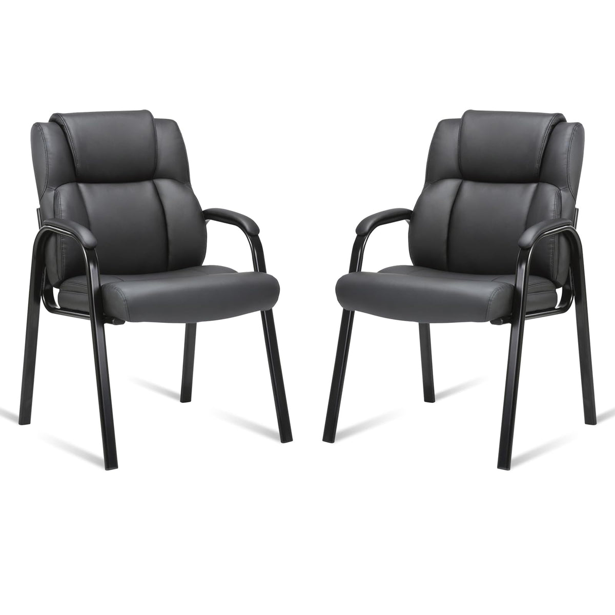 Clatina Armless Reception Chairs, Accent Chair with Rattan Backrest and Modern Industrial Upholstered Chairs, Mid Century Metal Guest Chair