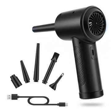 Compressed Air Duster, 100000RPM Electric Air Duster for Computer Keyboard, 6000mAh Rechargeable Cordless Air Blower with LED Light, Fast Charge Portable Air Can for PC Cleaning