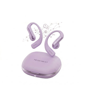 AI Translation Earbuds Real Time, 159 Languages, Audifonos Traductores Inglés Español, Translator Earbuds for iPhone & Android,3-in-1 Bluetooth Headphones for Travel, Business (Purple)