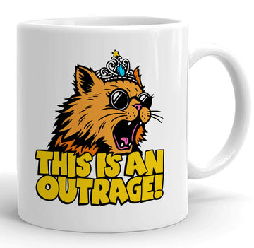 BootsTees This is an Outrage Princess Donut Mug with Dungeon Crawler Carl Quote, 11oz White Ceramic Coffee Cup with Funny Saying and Book Graphic