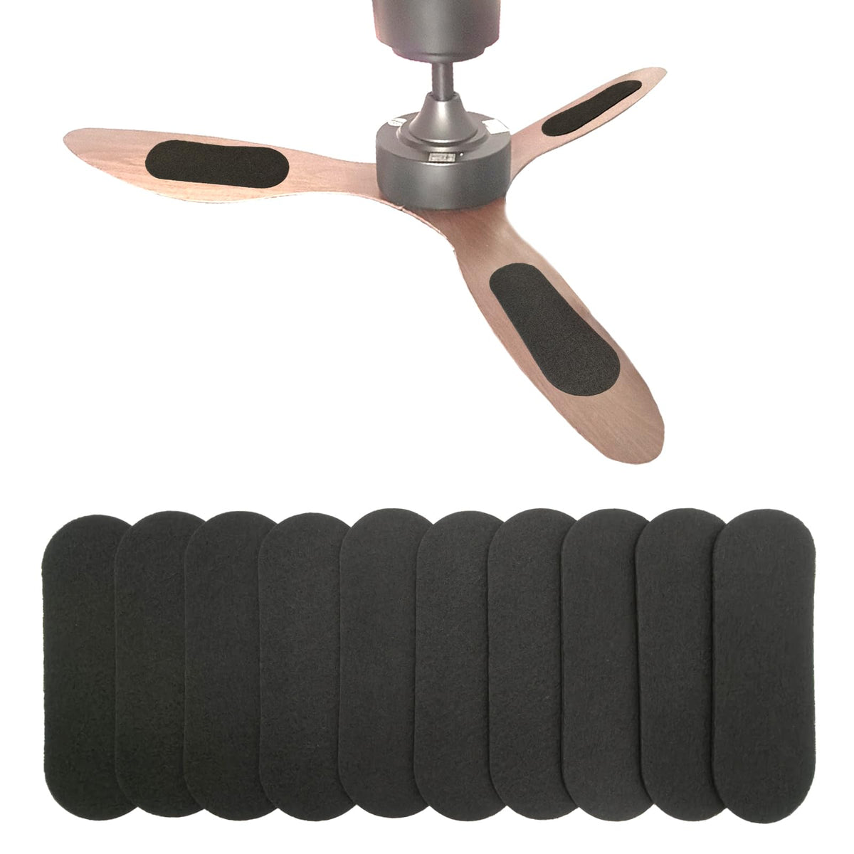 10 Pack Ceiling Fan Filters, Activated Coconut Charcoal Fan Blade Air Purifier Pads, Holds Dust/Pollen/Pet Dander, Universal Ceiling Fans Air Filters-Improves Indoor Air Quality (10 Pcs)