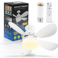 20.5 Inch Ceiling Fans with Lights and Remote, Light Socket Fan 3CCT Dimmable Outdoor, 24DB Noiseless Flush Mount Ceiling Fan Night Light for Bedroom Living Room Patio and Kitchen, White
