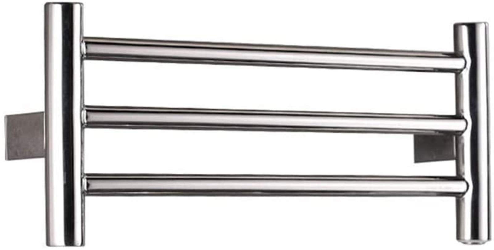 Towel Warmer and Drying Rack, Heated Towel Rack, Wall Mount Towel Heater 3-Bar Stainless Steel Heated Towel Rail for Bathroom, 24W,Pluginwiring