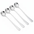 7.2-Inch Long Handle Coffee Spoons Set of 4, Stainless Steel Espresso Spoons & Stirring Spoons for Coffee Bar, Silver Metal Demitasse Spoons for Tall Latte Mugs, Iced Tea, Yogurt & Dessert