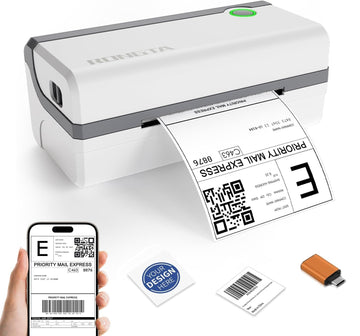 Rongta Bluetooth Thermal Shipping Label Printer, Wireless 4x6 Label Sticker Printer for Shipping Packages, Support Android, iPhone, Widely Used for Amazon, Shopify, Etsy, UPS