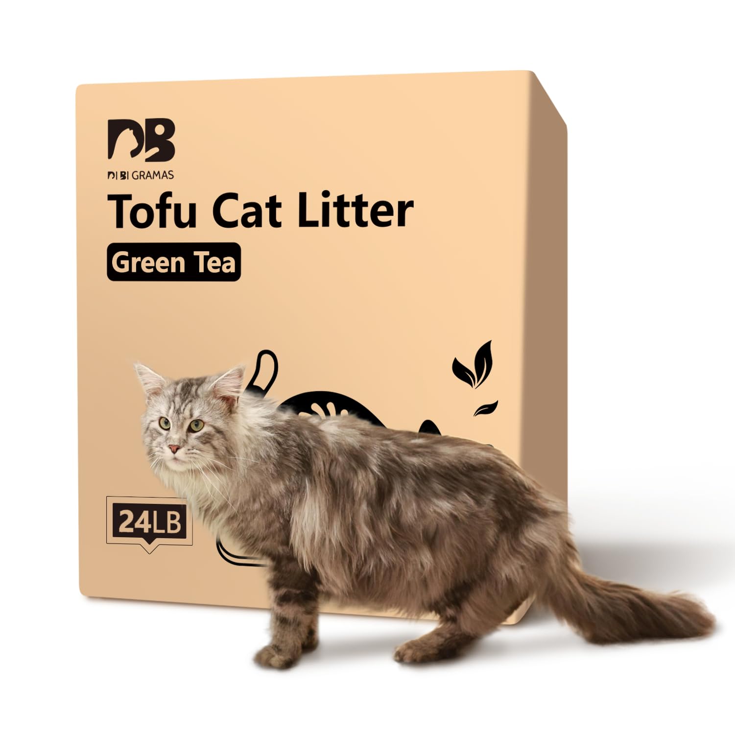 Cat Litter 24LB/4 Packs Dust-Free Clumping Tofu Cat Litter Quickly Absorb Odors Toilet Can Flush Into The Toilet Pure Natural tofu cat Litter (Green Tea)