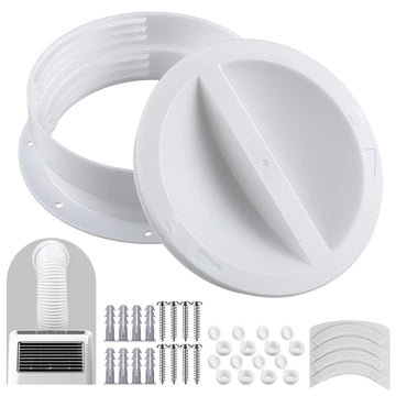 1 Set White Dual Size Wall Mount Connector for Portable Ac Vent Ac Exhaust Hose Coupler for 6 and 6.5 Inches Hose Accessories Plug