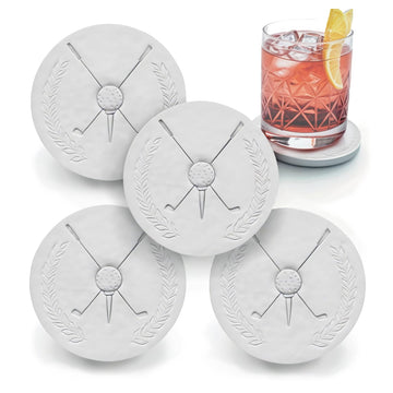 Golf Absorbent Drink Coaster Set - Handmade by McCarter Coasters - 4.38 inch (4pc) - Made in USA