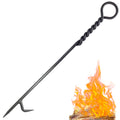 Fire Poker for Fireplace. 40 in Heavy Duty Fireplace Poker. Wrought Iron Steel Fire Pit Poker. Rust Resistant Black Finished. Fire Pit Tools (Handmade 40 Inc)