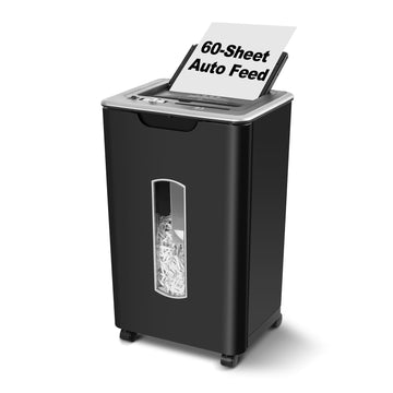 Wingwise 60 Sheets Auto Feed Paper Shredder | P-4, 15 Mins Runtime, 5.8 gal, Shreds CDs & Credit Cards