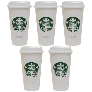 Starbucks Set of 5 16oz Reusable Hot Cups with Lid