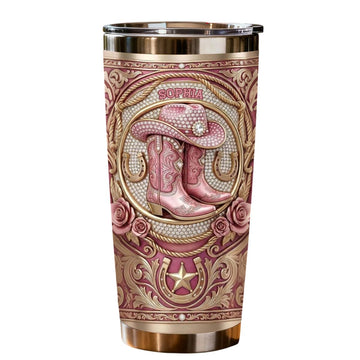 Vintage Western Cowgirl Tumbler - Personalized Gifts For Cowgirl