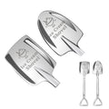 2 Pcs Ice Cream Shovel Set - Funny Loving Gift (Birthday/Holiday Gift for Family and Friends), Premium 304 Stainless Steel Dessert Spoons for Eating Ice Cream