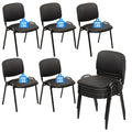 Clatina Stackable Waiting Room Chairs, Pu Leather Guest Reception Chair with Upholstered Thickene Seat and Back Support, Stacking Chair Metal