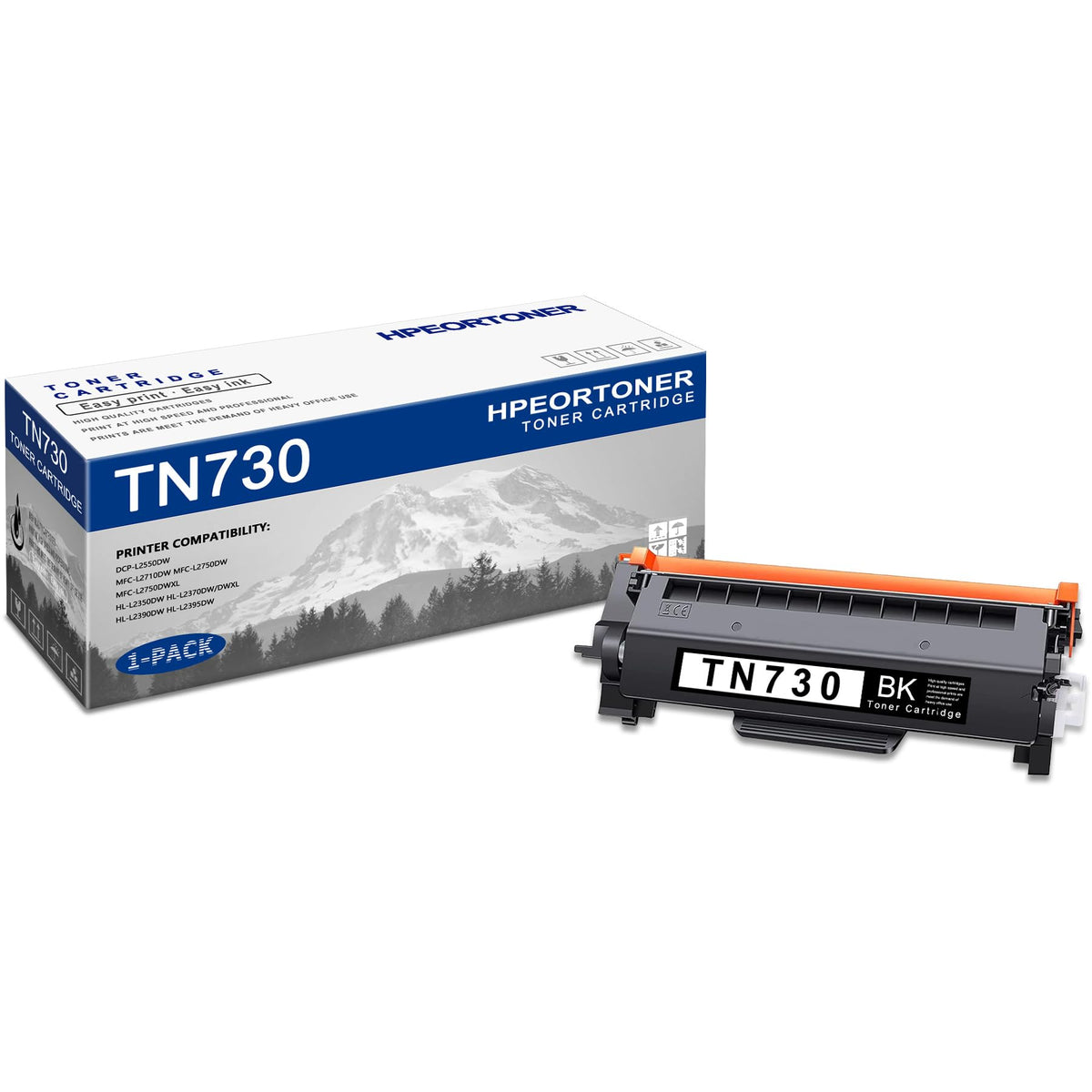 1 PK TN730 Black Toner Cartridge 1,500 pages High-Yield Compatible, TN730, Replacement for Brother DCP-L2550DW MFC-L2710DW MFC-L2750DW MFC-L2750DWXL HL-L2350DW HL-L2370DW HL-L2390DW HL-L2395DW Printer