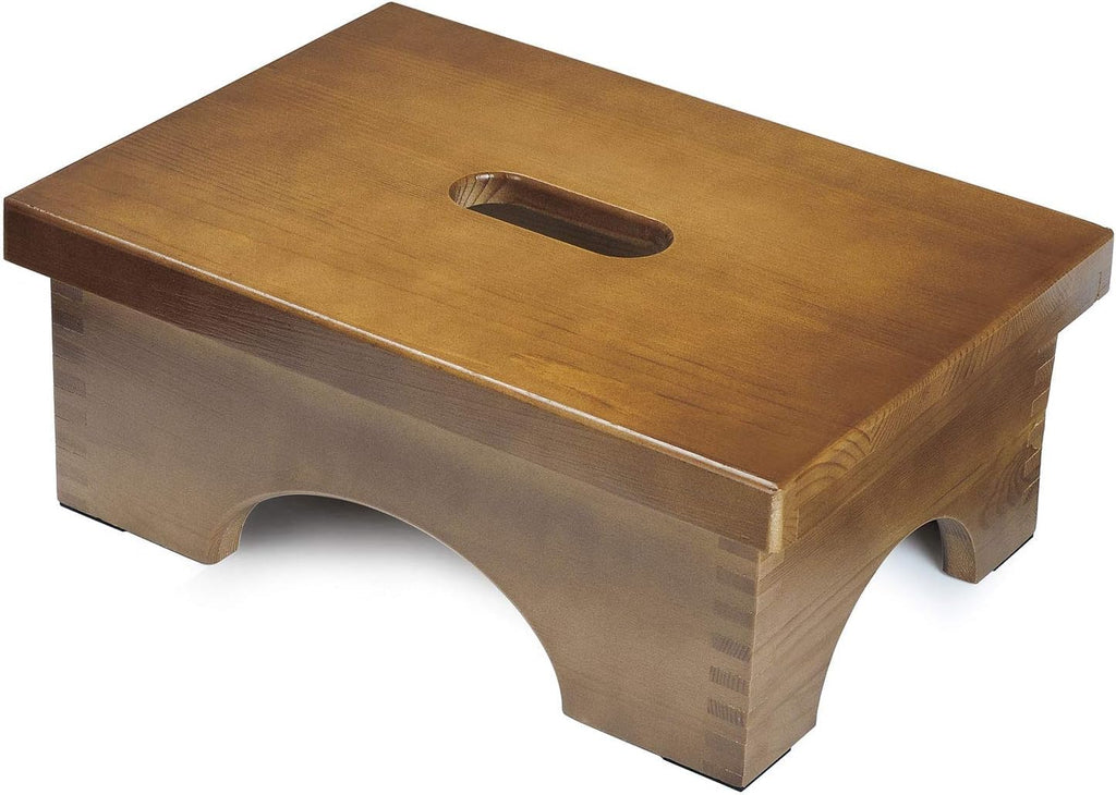 Ecrocy Step Stools for Adults Pre-assembled, Sturdy Foot Stool Lightweight, Portable Wood Step Stool Attractive, Solid Wooden Step Stool with