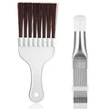 Air Conditioner Condenser Fin Comb, 2 pcs Coil Cleaning Brush, AC Coil Comb Whisk Brush, Evaporator Radiator Refrigerator Repair Tool