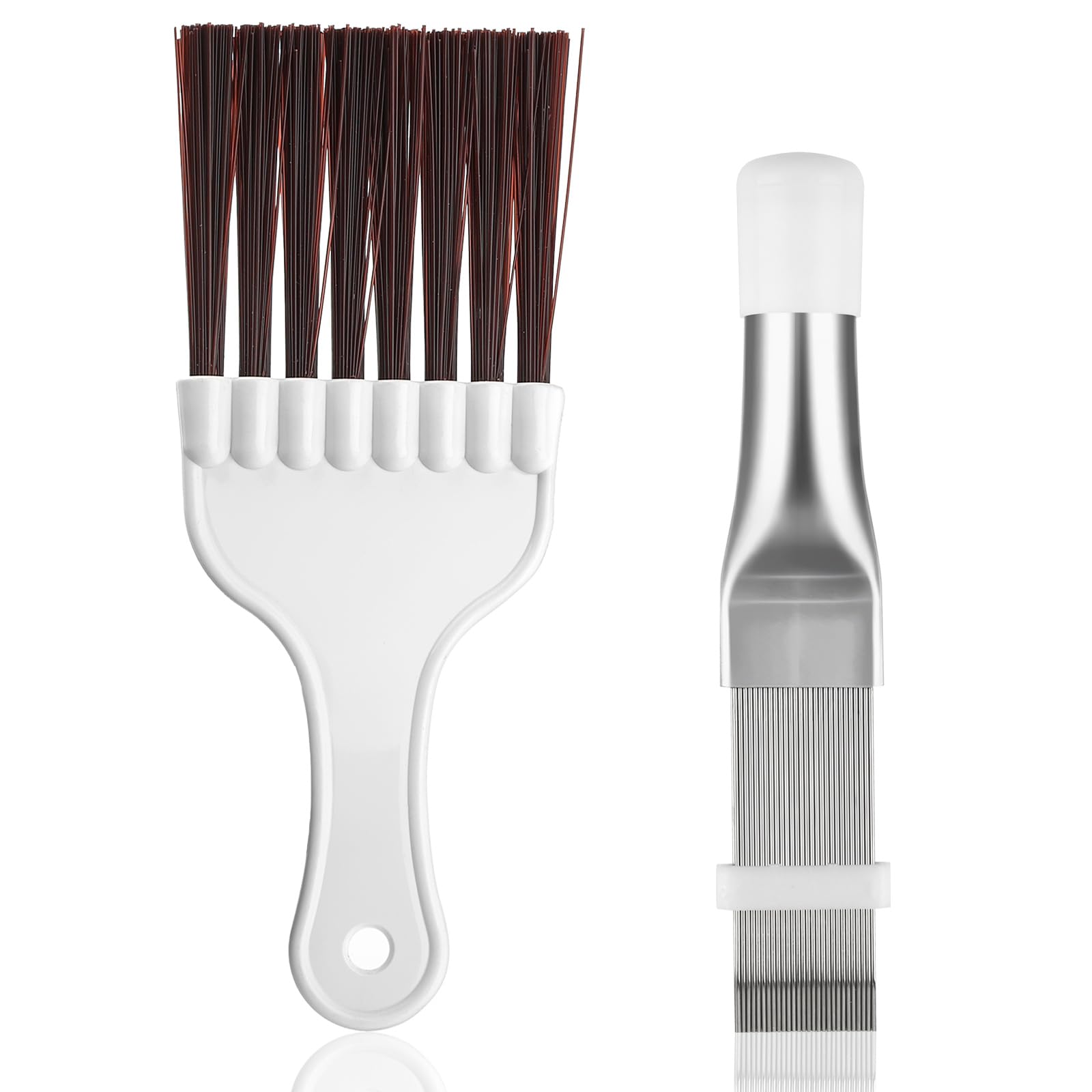 Air Conditioner Condenser Fin Comb, 2 pcs Coil Cleaning Brush, AC Coil Comb Whisk Brush, Evaporator Radiator Refrigerator Repair Tool