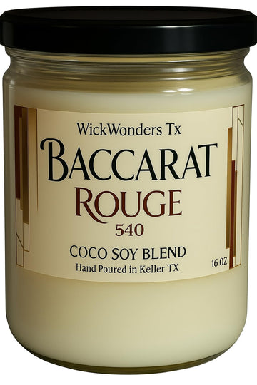 WickWonders Tx Rouge 540 Inspired Handmade Candle Coco Soy Blend (16 oz)