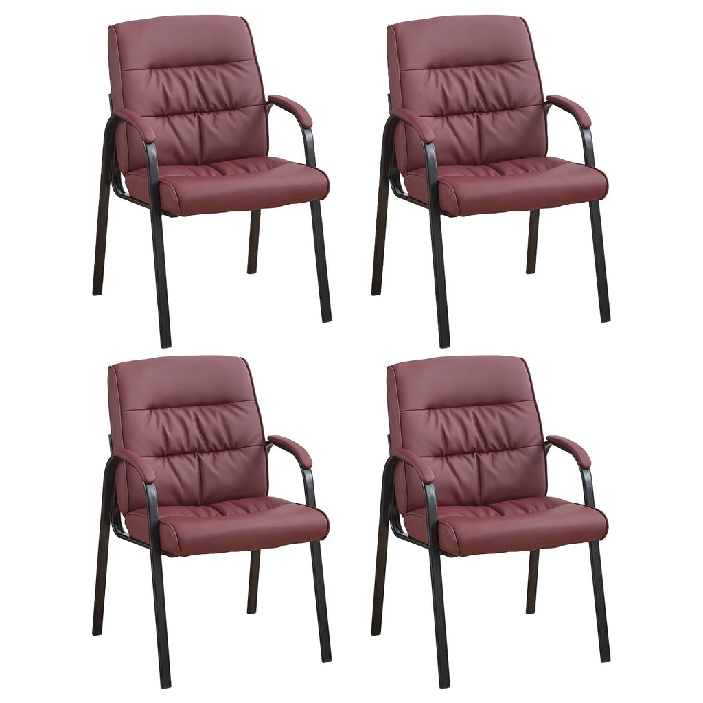 Boiskom Office Guest Reception Chair Set of 4, Conference Room Chairs Waiting Room Chairs 4 Pack, Modern Leather Office Desk Chair No Wheels.