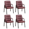 Boiskom Office Guest Reception Chair Set of 4, Conference Room Chairs Waiting Room Chairs 4 Pack, Modern Leather Office Desk Chair No Wheels.