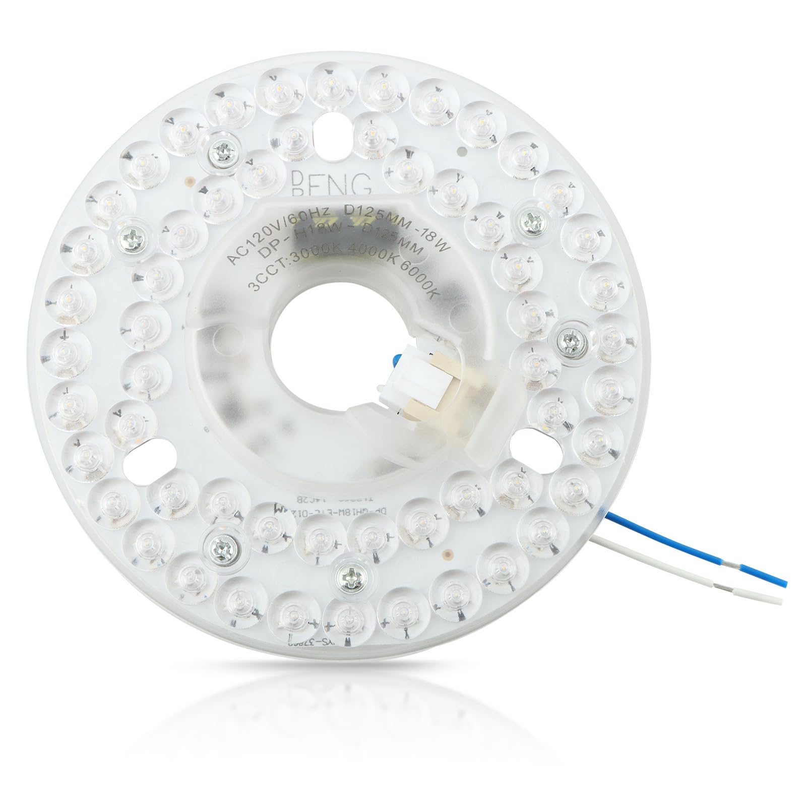 Ceiling Fan LED Light Replacement Panel, 18W 4.92 in, 120V Dimmable Retrofit Light Board, 3 Color Temperatures (CCT) 3000K 4000K 5000K Round