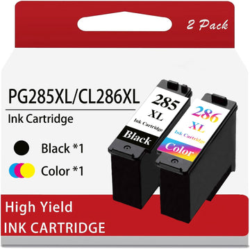 PG-285XL CL-286XL Compatible Ink Cartridge Replacement for Canon 285 286 PG285 XL CL286 XL 258XL 286XL for TR7820 TS7720 TS7722 Inkjet Printer (1 Black, 1 Color)