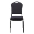 Flash Furniture Hercules Crown Back Stackable Banquet Chair, Black, 4-pack, Set of 4, Black Patterned Fabric/silver Vein Frame