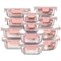 12 Pack Glass Storage Containers Transparent, Stackable Design Meal Prep Containers for Food Storage, Home, Kitchen & Pantry Organization, Microwave/Freezer/Dishwasher Safe