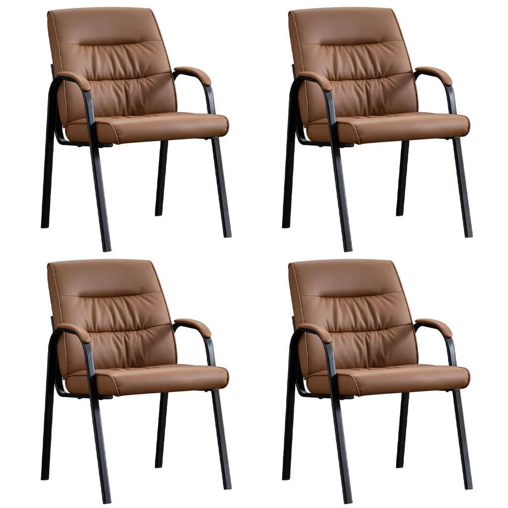 Boiskom Office Guest Reception Chair Set of 4, Conference Room Chairs Waiting Room Chairs 4 Pack, Modern Leather Office Desk Chair No Wheels.