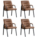 Boiskom Office Guest Reception Chair Set of 4, Conference Room Chairs Waiting Room Chairs 4 Pack, Modern Leather Office Desk Chair No Wheels.