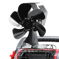 Wood Stove Fan Heat Powered, 6-Blade Thermoelectric Non-Electric Silent Operation Aluminum Fireplace Fan With Bracket Fixed On Propane Heater For Pellet Stoves Camping/Picnics/Indoor/Outdoor Black