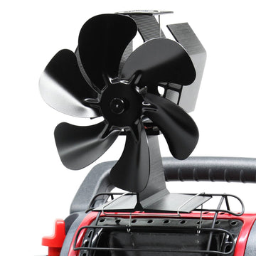 Wood Stove Fan Heat Powered, 6-Blade Thermoelectric Non-Electric Silent Operation Aluminum Fireplace Fan With Bracket Fixed On Propane Heater For Pellet Stoves Camping/Picnics/Indoor/Outdoor Black