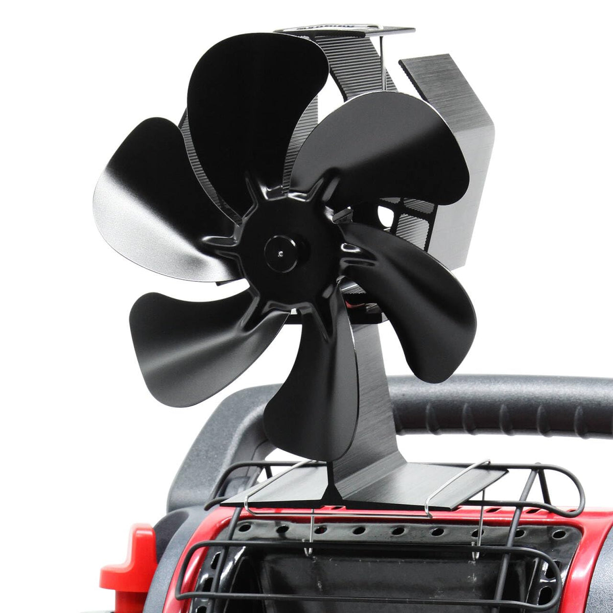 Wood Stove Fan Heat Powered, 6-Blade Thermoelectric Non-Electric Silent Operation Aluminum Fireplace Fan With Bracket Fixed On Propane Heater For Pellet Stoves Camping/Picnics/Indoor/Outdoor Black