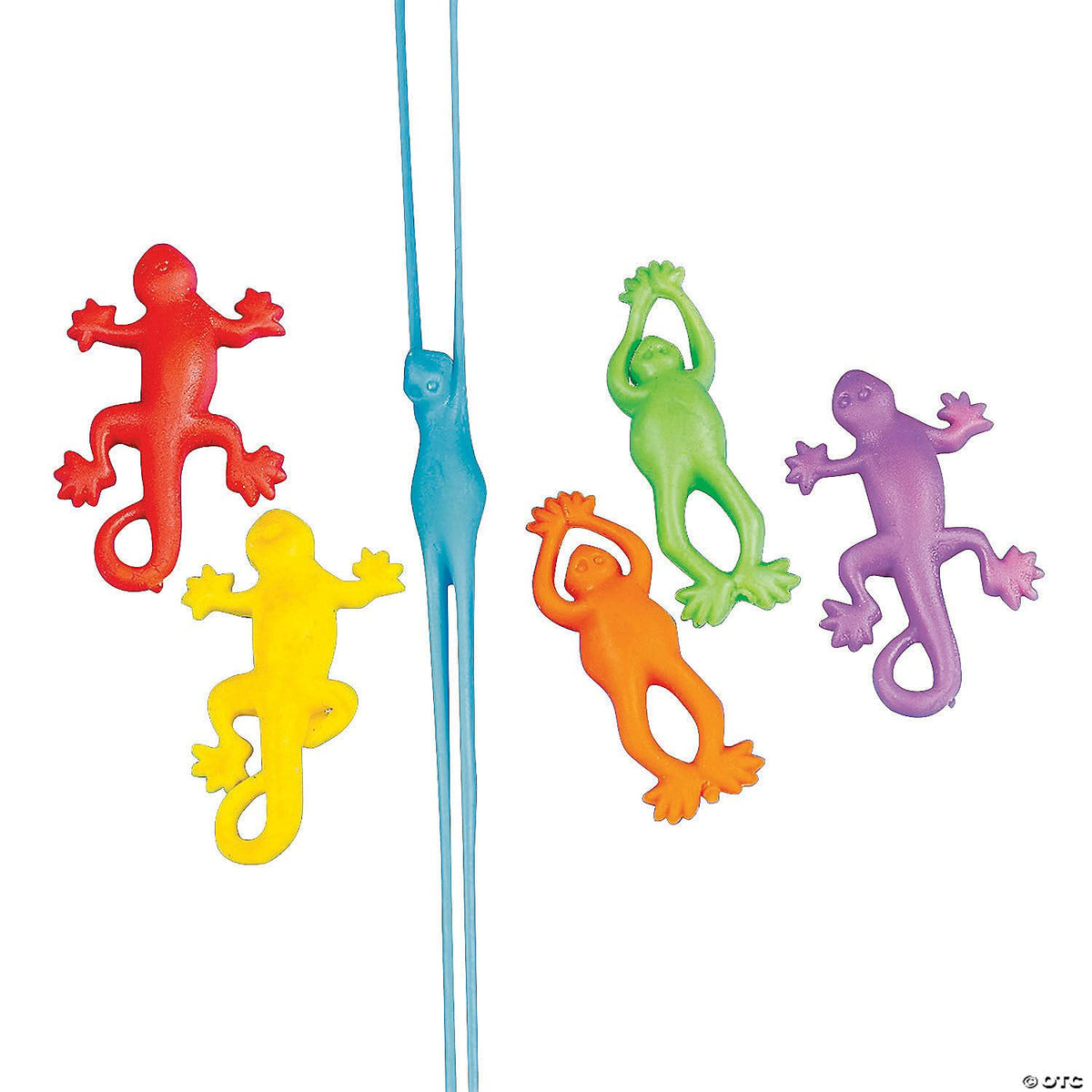 Fun Express Mini Stretchy Flying Frogs and Lizards - Bulk Set of 144 - Novelty Toys, Party Favors and Giveaways