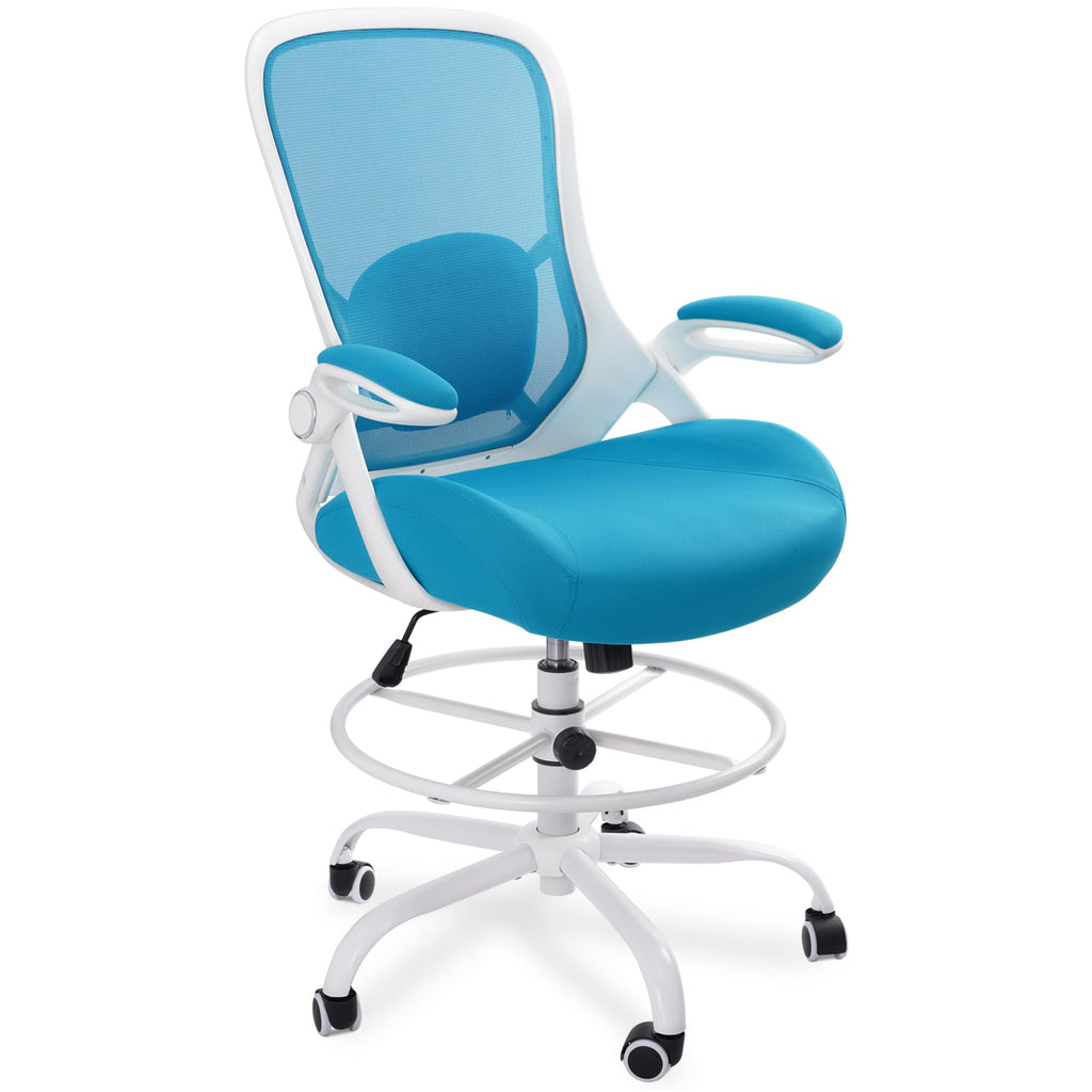 Hylone 400lbs Heavy Duty Drafting Chair 5" Thickened Seat Office Chair with Flip-up Armrests Tall Ergonomic Computer Chair with Lumbar Support