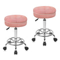 Klasika Velet Rolling Bar Stool with Wheels, Tall Drafting Stool with Adjustable Height and Footrest, Multi-purpose Office Desk Chair for Home