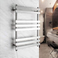 LUNEZY Electric Heated Towel Rack, Towel Warmer Wall-Mounted Safety Energy Saving Stainless Steel Heated Towel Rail Home Bathroom Accessories