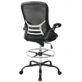 Hylone Drafting Chair, Tall Office Chair Standing Desk Stool with Adjustable Height, Foot Ring, Flip-up Arms, Mesh High-back Office Chair, (pink)