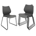 Klasika Stacking Waiting Room Chairs, Stacked Plastic Office Chair with Ergonomic Lumbar Support and Metal Legs for Conference School Church