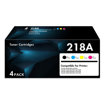218A Toner Cartridges 4 Pack Pro MFP 3301fdw Toner Compatible for HP 218A 218X Works with Color LaserJet Pro 3201dw MFP 3301 Series 3301fdw 3301sdw 3301cdw Printer Ink W2180A W2180X ( with Chip )