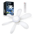 20 Inch Socket Fan with Remote, 40W E26/E27 Screw in Ceiling Fan, 1200 Lumens Dimmable 3 Colors 3000K-6500K Light for Bedroom Living Room Kitchen Garage
