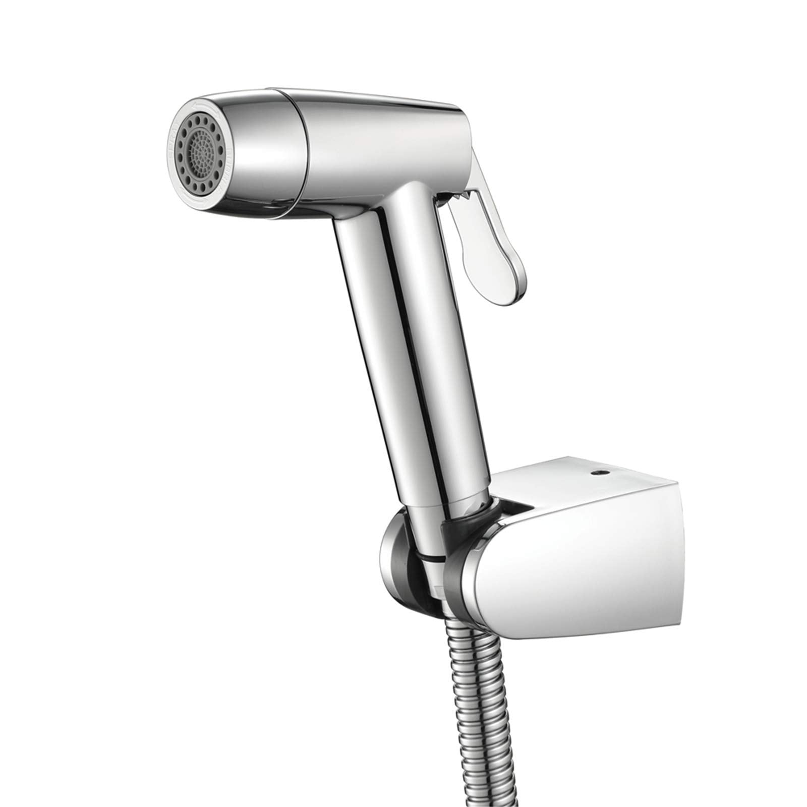 Cloth Diaper Sprayer Kit Abs Chrome Handheld Bidet Sprayer Toilet Kit Round Toilet Sprayer Wall Mounted Bathroom Washroom Set with 1.5 M Stainless Steel Shower Hose