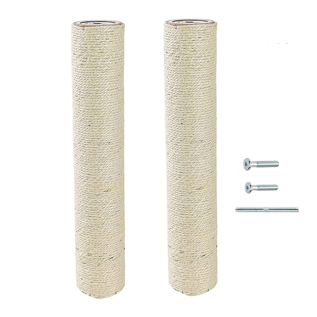 SHENGOCASE 2-Pack 15" L, Ø 2.75" Cat Tree Tower Accessories Replacement Post with M8 Bolt, DIY Cat Scratching Post Replacement Part Pole